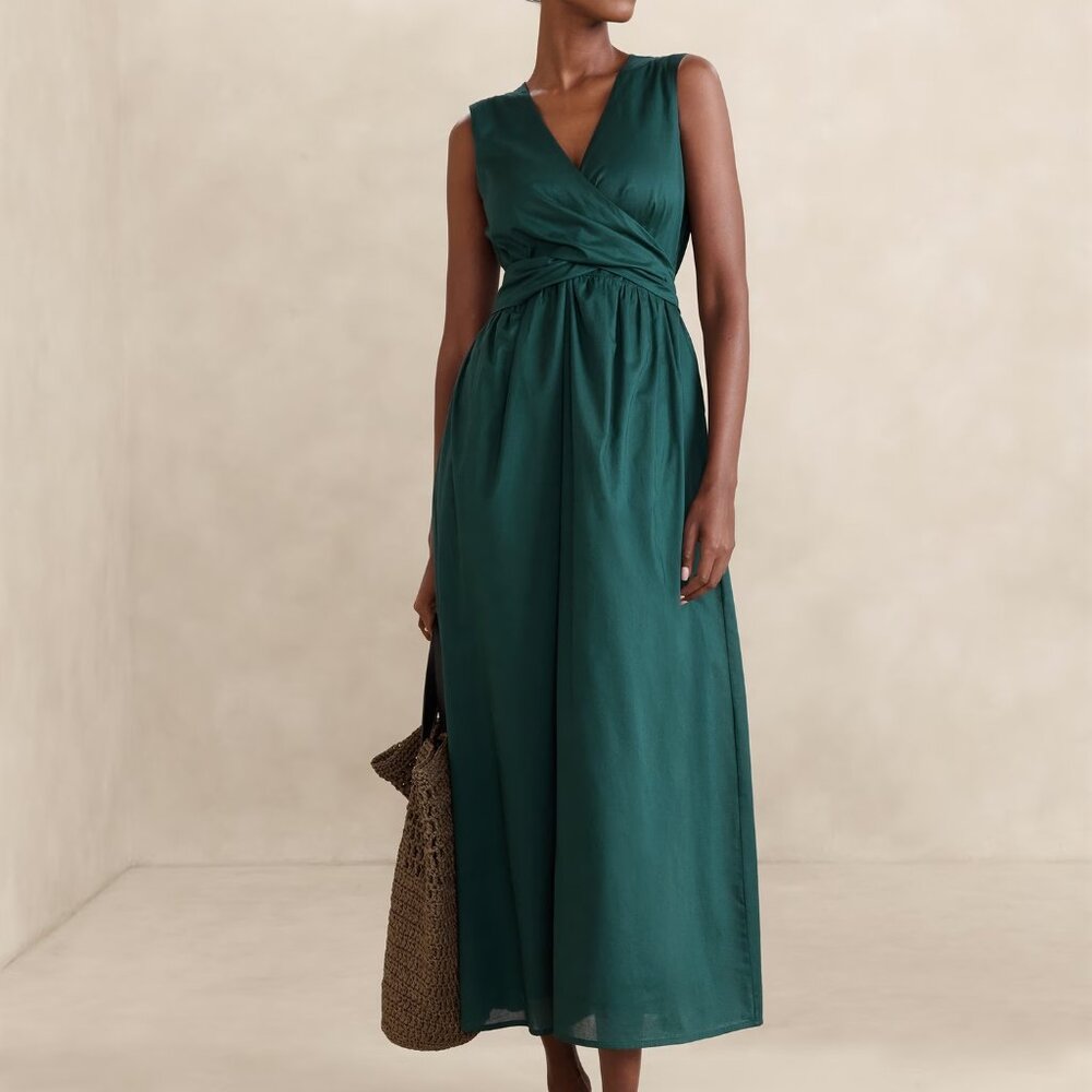Banana Republic Voile Wrap-Waist Maxi Dress Size 14